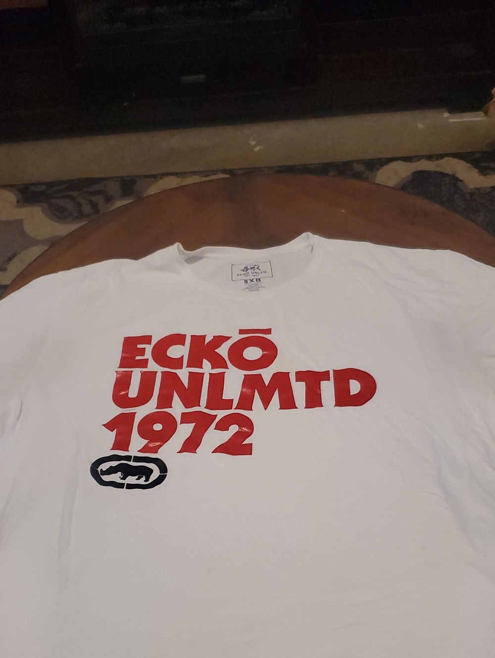 Ecko Unlimited White Short Sleeve Tee with Red Logo